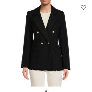 Saks Fifth Avenue Tweed Vibes Blazer With Button Detailing Sz S